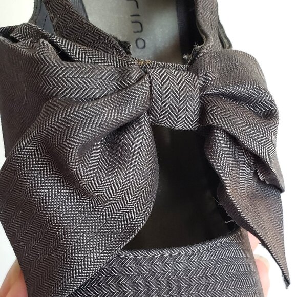 Vintage ANN MARINO Bow Pumps Cutout Perforated Shoes Heels Gray grey - Picture 2 of 14